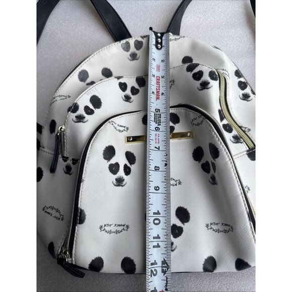 Betsey Johnson Cute Panda Print Backpack With Chain Accent Black & White - Picture 14 of 16